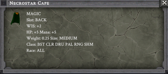 NECROSTAR CAPE item card